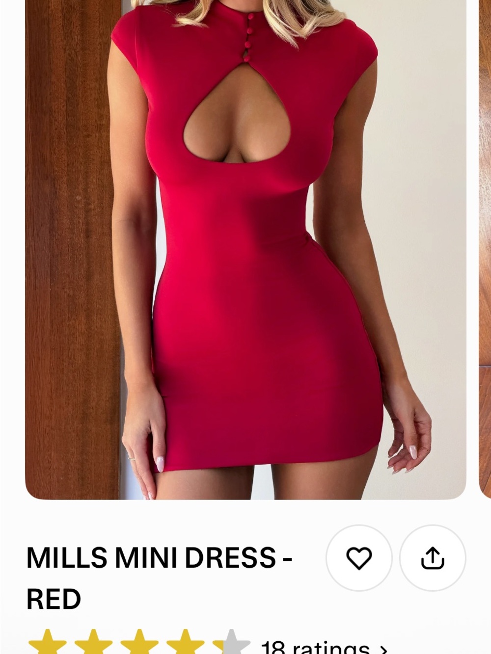 Tiger Mist Red Keyhole Mini Dress